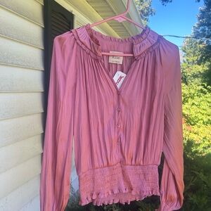 Elie Tahari pink satin top